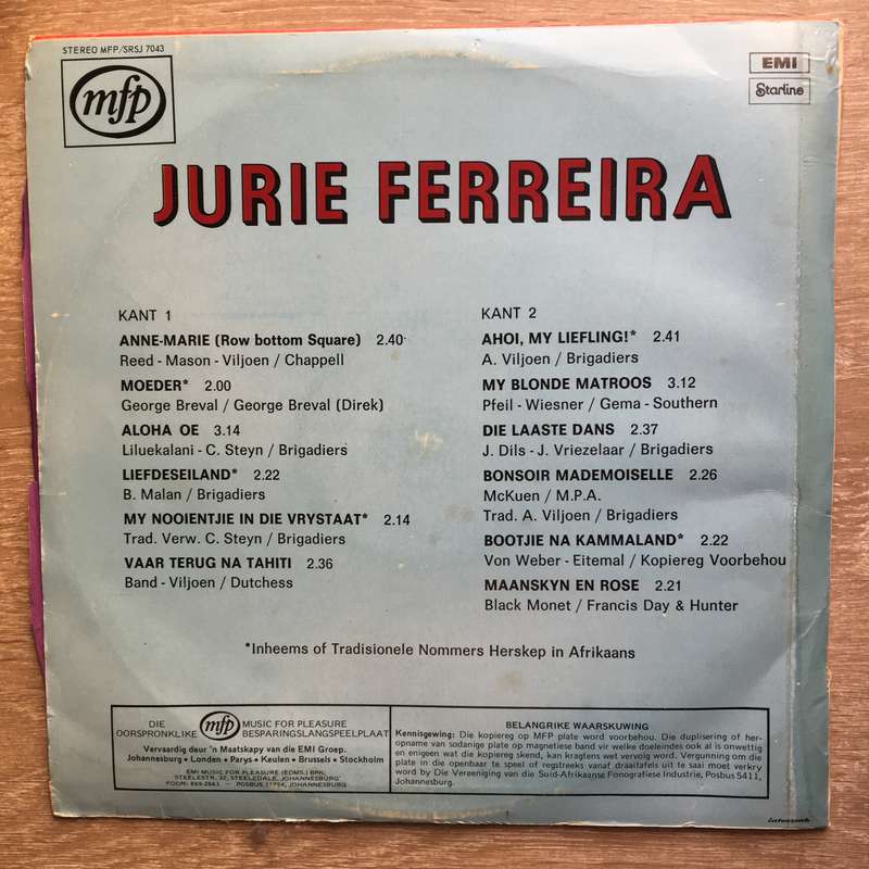 Jurie Ferriera - MFP  - Vinyl LP Record - Opened  - Very-Good Quality (VG)