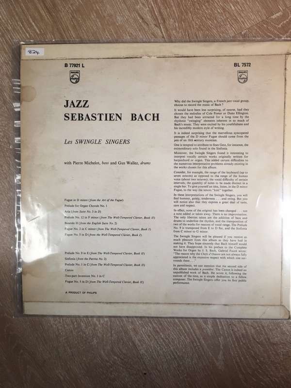 Les Swingle Singers  Jazz Sébastien Bach - Vinyl LP Record - Opened  - Very-Good Quality (VG)