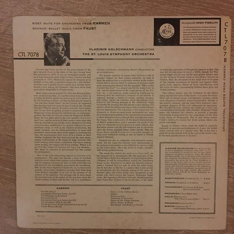 Bizet/ Gounod  Carmen Suite / Faust Ballet Music - St. Louis Symphony Orchestra, Vladimir G...