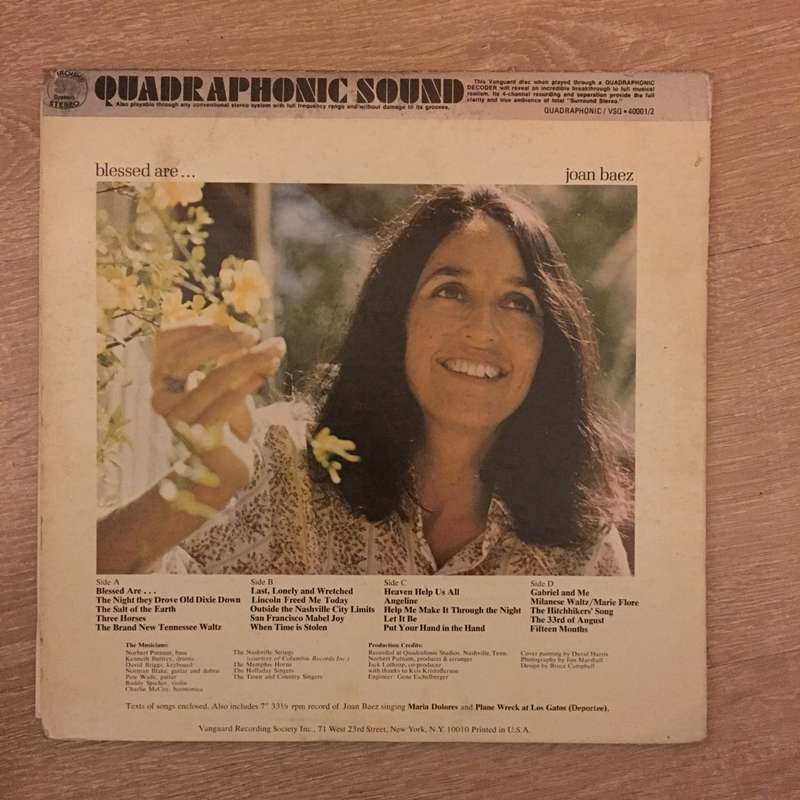 Blessed Are.... Joan Baez -  Quadraphionic (rare) Vinyl LP Record - Opened  - Good Quality (G)