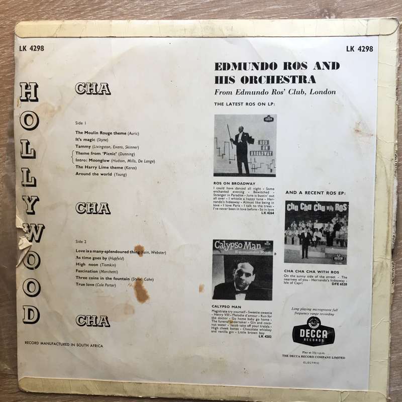 Edmundo Ros & His Orchestra  Hollywood Cha Cha Cha - Vinyl LP Record - Opened  - Very-Good-...