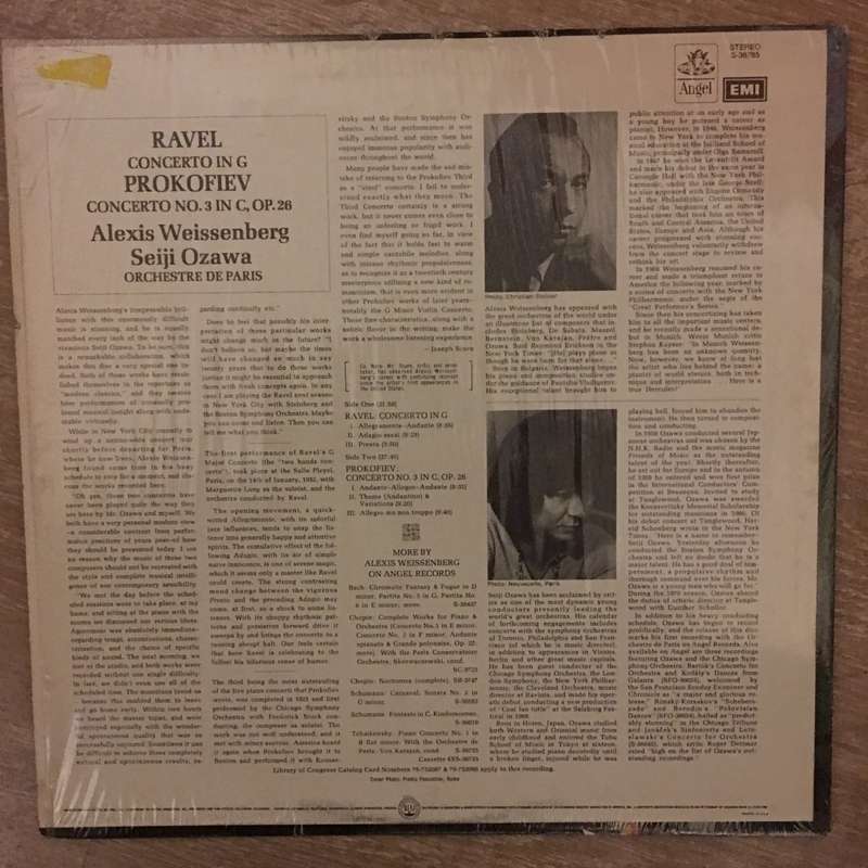 Ravel, Prokofieff - Alexis Weissenberg, Orchestre De Paris, Seiji Ozawa  Klavierkonzert G-D...