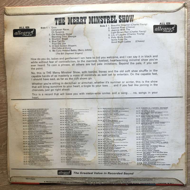 The Merry Minstrel Show - Charles Young, Barry Johns, The Minstrels, The Bill Shepherd Singers  -...