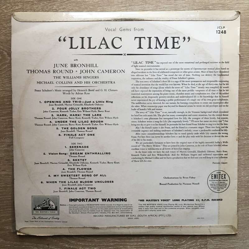 June Bronhill, Thomas Round, John Cameron, Michael Collins And His Orchestra With The Williams Si...