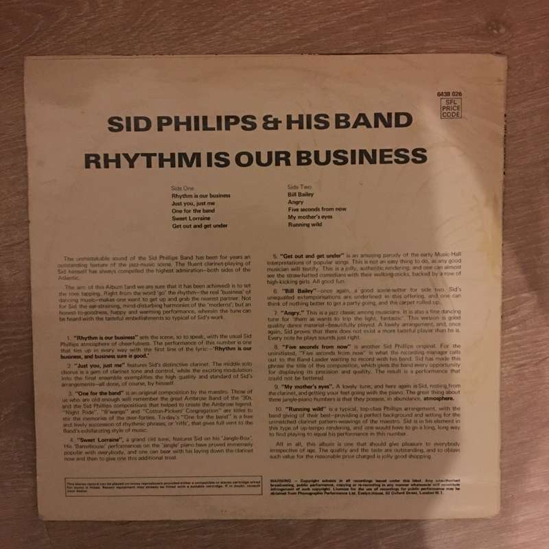 Sid Phillips and His Band - Rythm Is Our Business - Vinyl LP Record - Opened  - Very-Good Quality...
