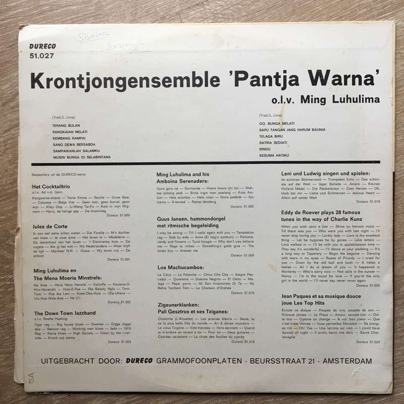 Krontjong Ensemble Pantja Warna o.l.v. Ming Luhulima  Terang Bulan - Vinyl LP Record - Open...