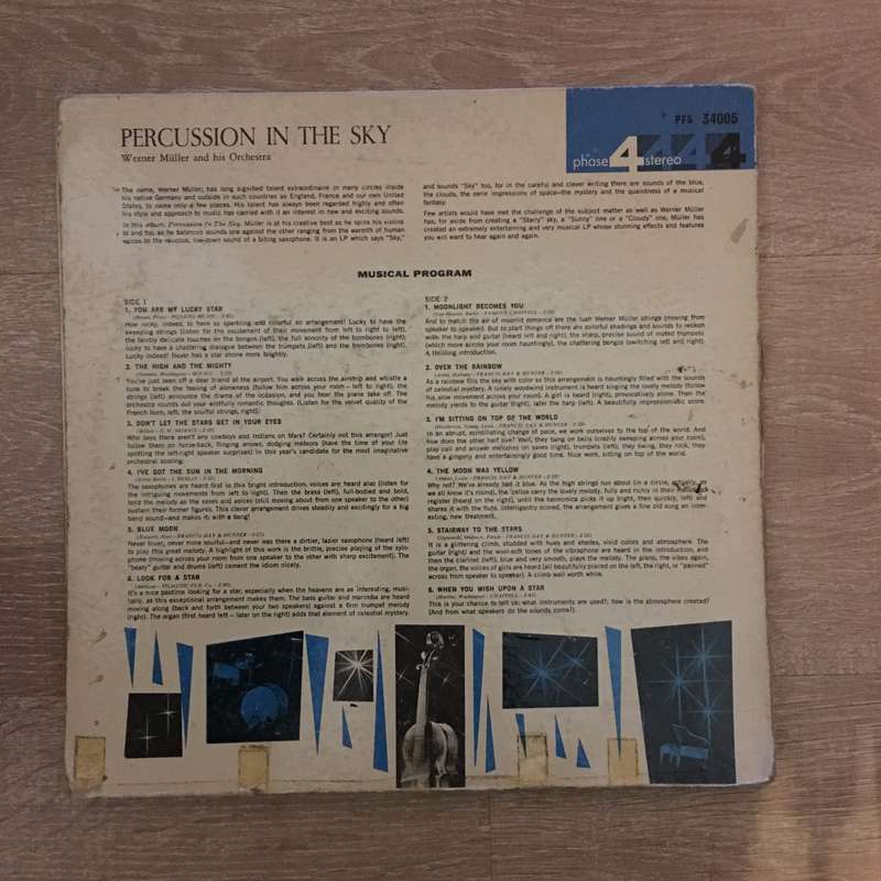 Werner Muller and His Orchestra - Percussion In The Sky - Vinyl LP Record - Opened  - Good+ Quali...