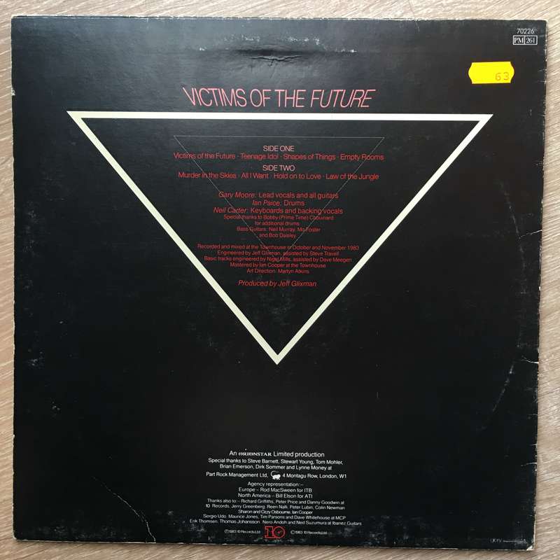 Gary Moore  Victims Of The Future - Vinyl LP Record - Opened  - Very-Good+ Quality (VG+)