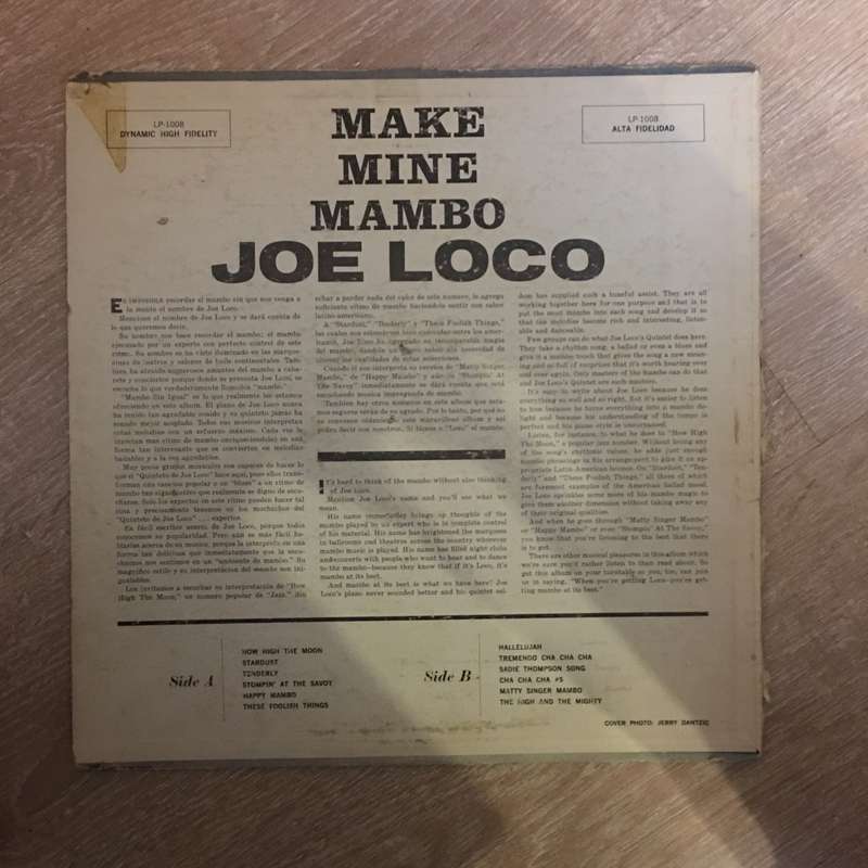 Joe Loco - Make Mine Mambo (And Cha Cha Cha) - Vinyl LP Record - Opened  - Good+ Quality (G+)