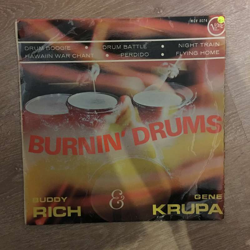 Buddy Rich And Gene Krupa  Burnin' Drums  - Vinyl LP Record - Opened  - Very-Good- Quality ...