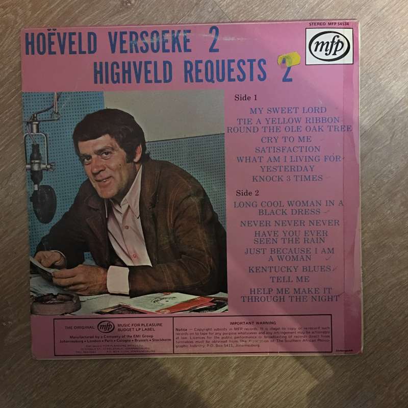 Highveld Requests 2 - Vinyl LP - Opened  - Very-Good+ Quality (VG+)