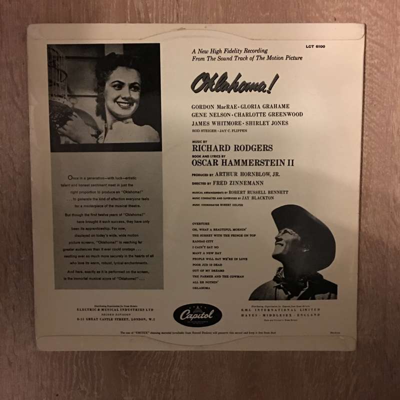 Rodgers And Hammerstein  Oklahoma - Vinyl LP Record - Very-Good+ Quality (VG+)