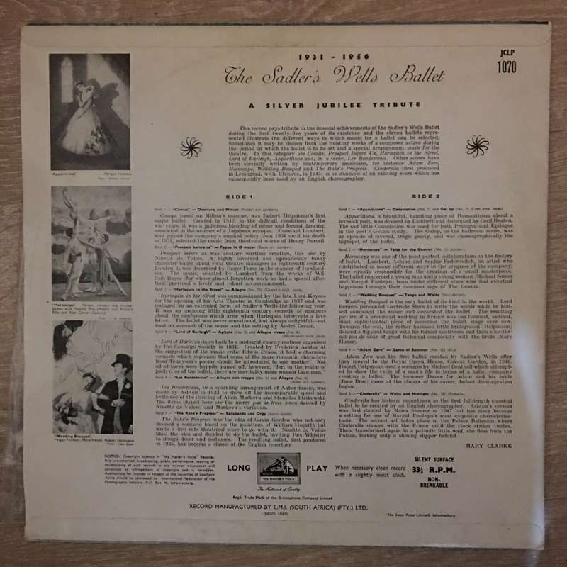 The Sadler's Wells Ballet  A Silver Jubilee Tribute - Royal Opera  - Robert Irving  Viny...