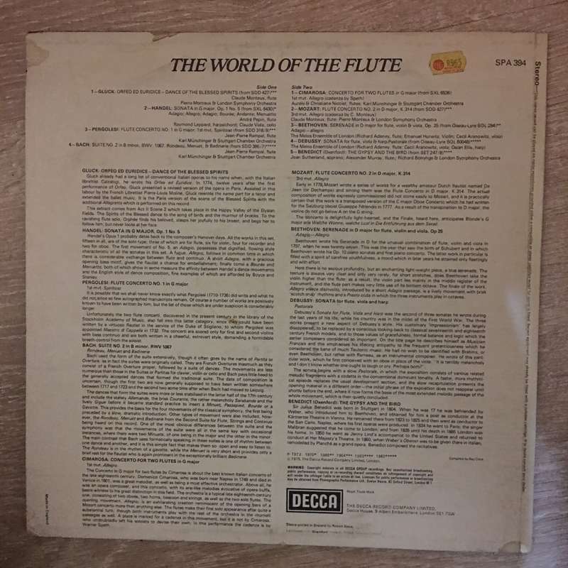 The World Of The Flute - Gluck, Handel, Pergolesi, Bach, Cimarosa, Mozart, Beethoven, Debussy, Be...