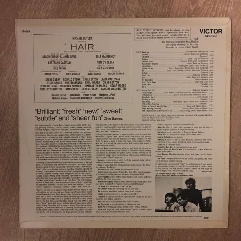 Hair - Vinyl LP - Opened  - Very-Good+ Quality (VG+)