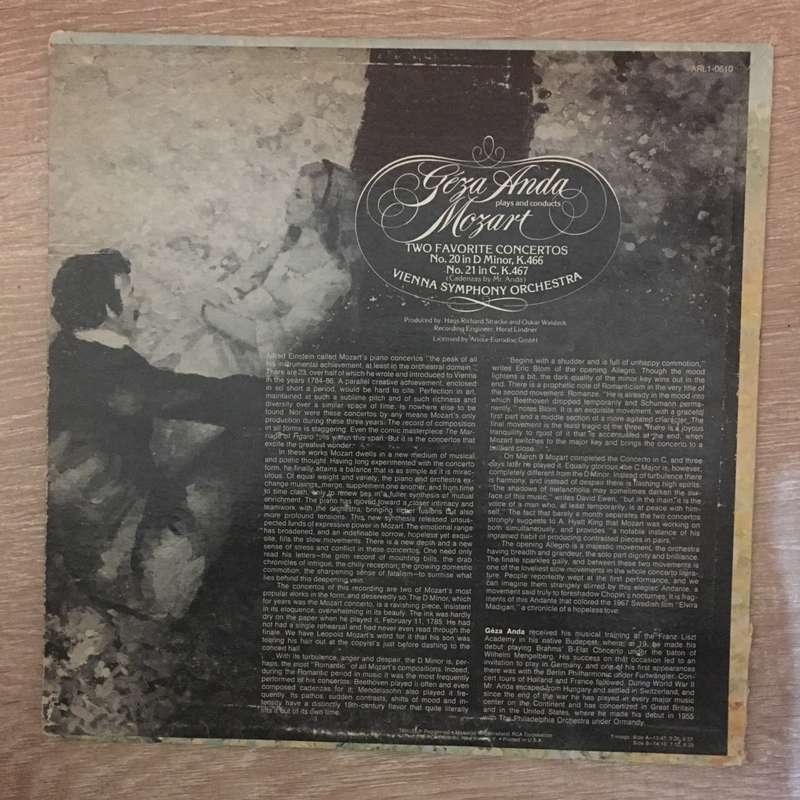 Geza Anda Plays and Conducts Mozart - Vinyl LP Record - Opened  - Very-Good- Quality (VG-)