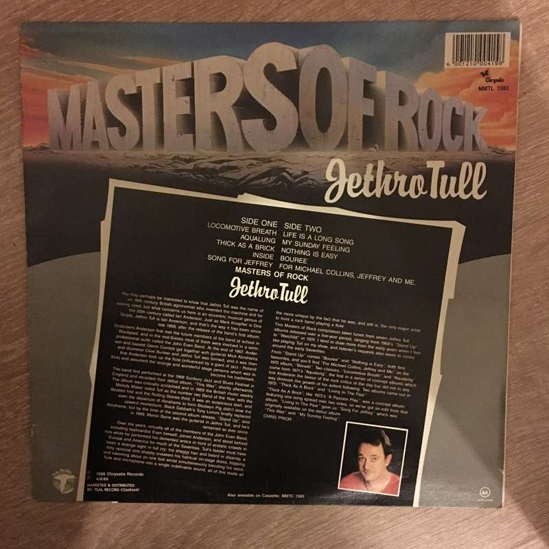 Jethro Tull - Masters Of Rock - Vinyl LP Record  - Opened  - Very-Good+ Quality (VG+)