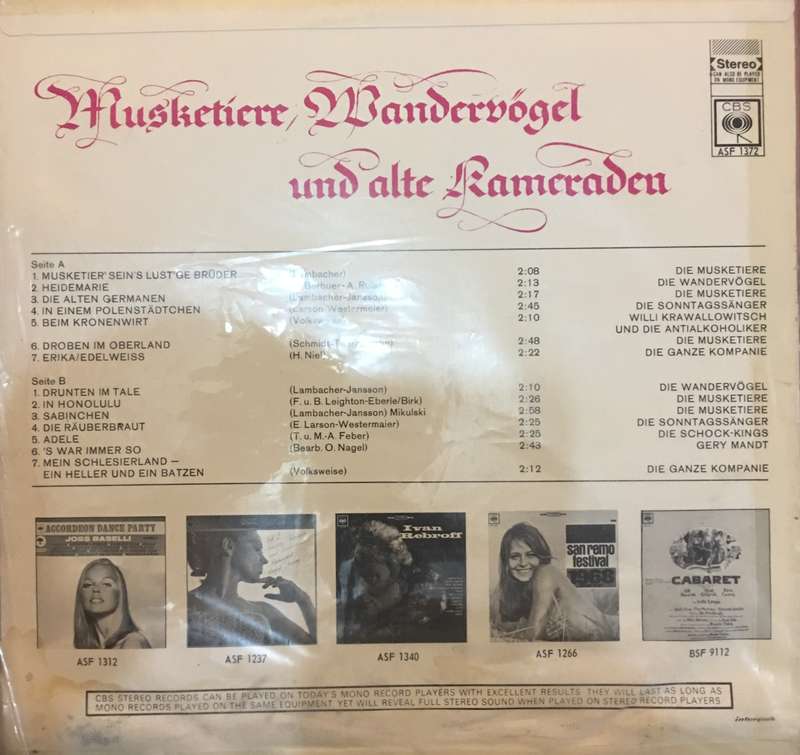 Musketiere & Wandervogel Und Alte Kameranden - Vinyl LP Record - Opened  - Very-Good Quality (VG)