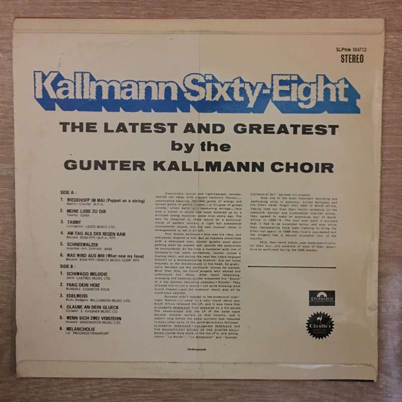 Gunter Kallmann Choir  Kallmann Sixty-Eight - The Latest And Greatest By The Gunter Kallmann C...