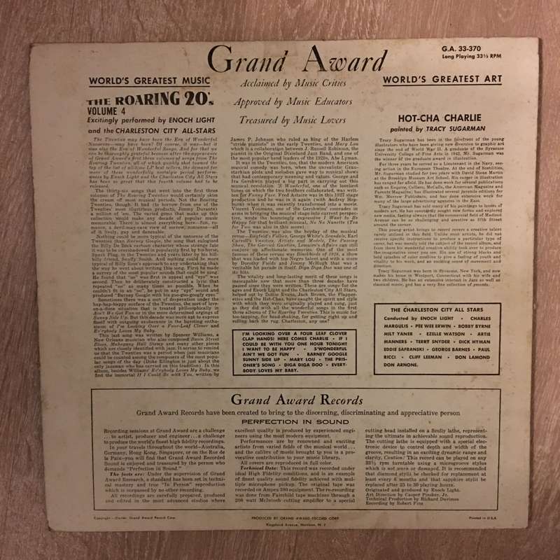The Roaring 20's - Vol 4 - Vinyl LP Record - Opened  - Very-Good Quality (VG)