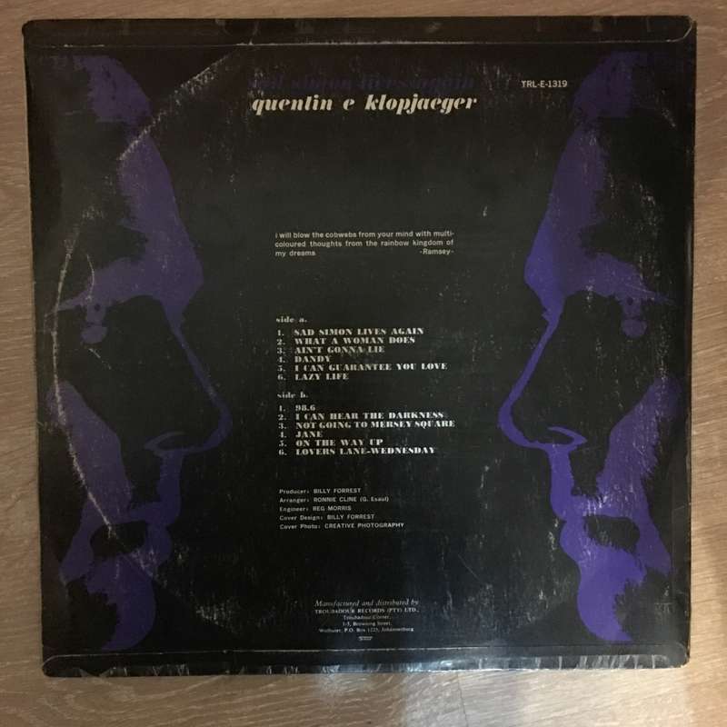Quentin E. Klopjaeger  Sad Simon Lives Again - (Very Rare) -  Featuring Lazy Life  - Vinyl ...