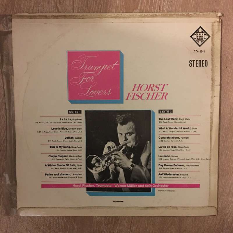 Horst Fischer  Trumpet For Lovers - Vinyl LP - Opened  - Very-Good+ Quality (VG+)
