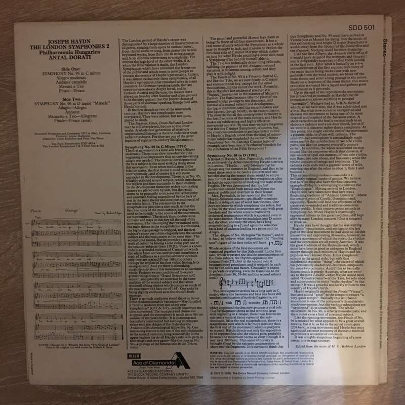 Joseph Haydn - Philharmonia Hungarica, Antal Dorati  The London Symphonies 2 - Vinyl LP Rec...