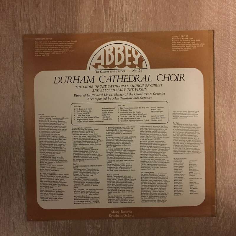 Durham Cathedral Choir -  Vinyl LP Record - Opened  - Very-Good+ Quality (VG+)