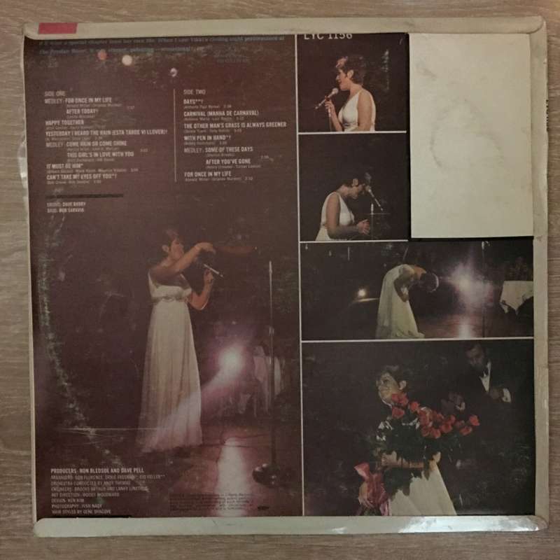 Vikki Carr  For Once In My Life - Recorded Live At The Persian Room - Vinyl LP Record - Ope...