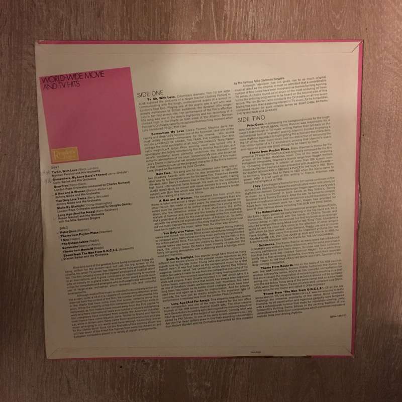 Worldwide Movie and TV Hits - Vinyl LP Record - Opened  - Very-Good- Quality (VG-)