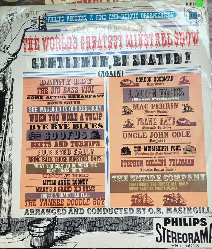 Gentlemen be Seated - The World's Greatest Minstrel Show  - Vinyl LP Record - Opened  - Very-Good...