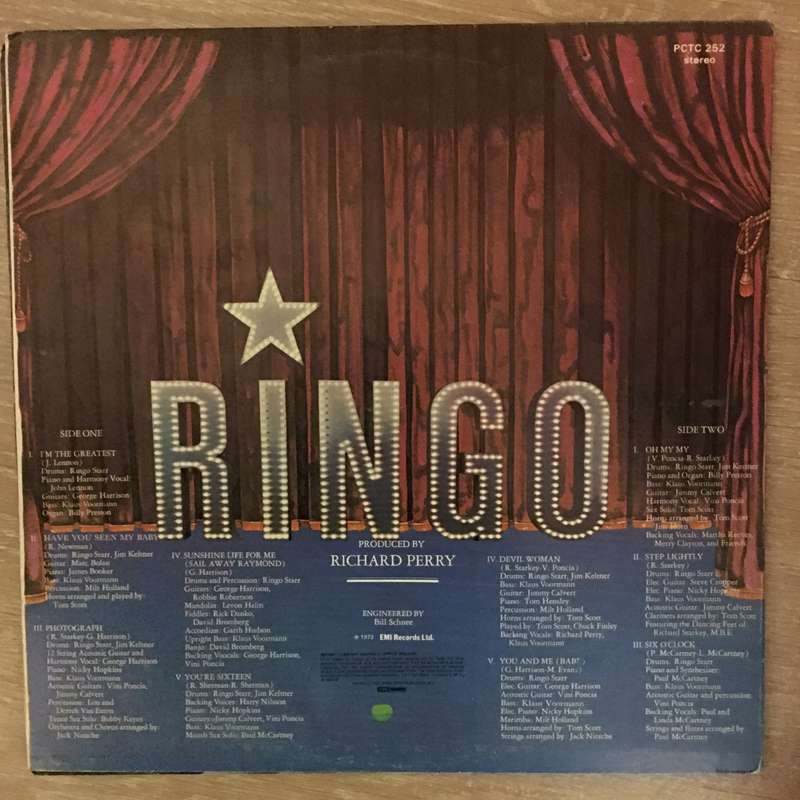 Ringo Starr - Ringo with Booklet  - Vinyl LP - Opened  - Very-Good+ Quality (VG+)