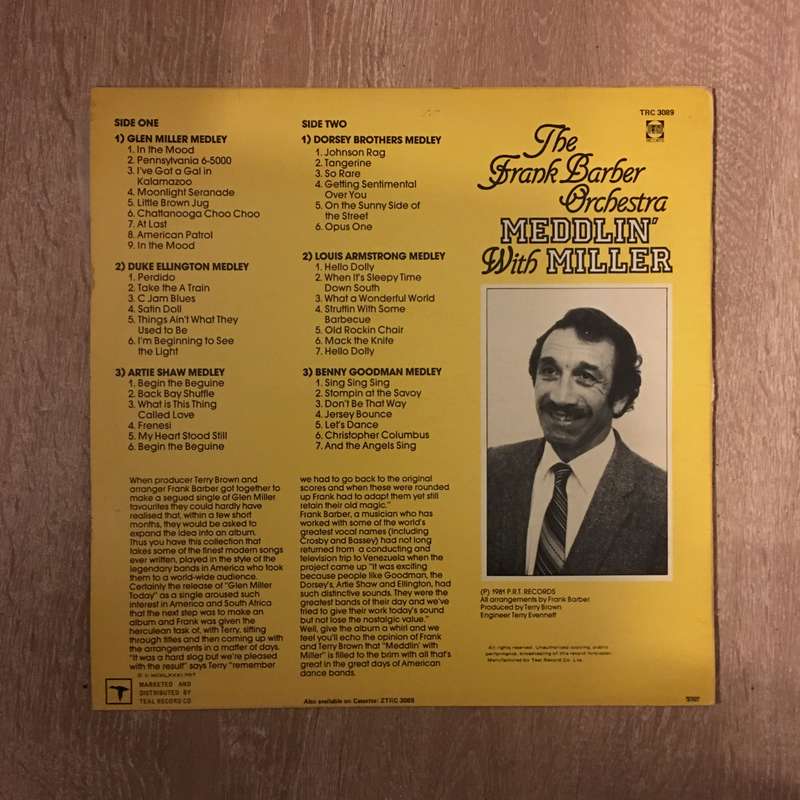 The Frank Barber Orchestra  Meddlin' With Miller - Vinyl LP Record - Opened  - Very-Good+ Q...