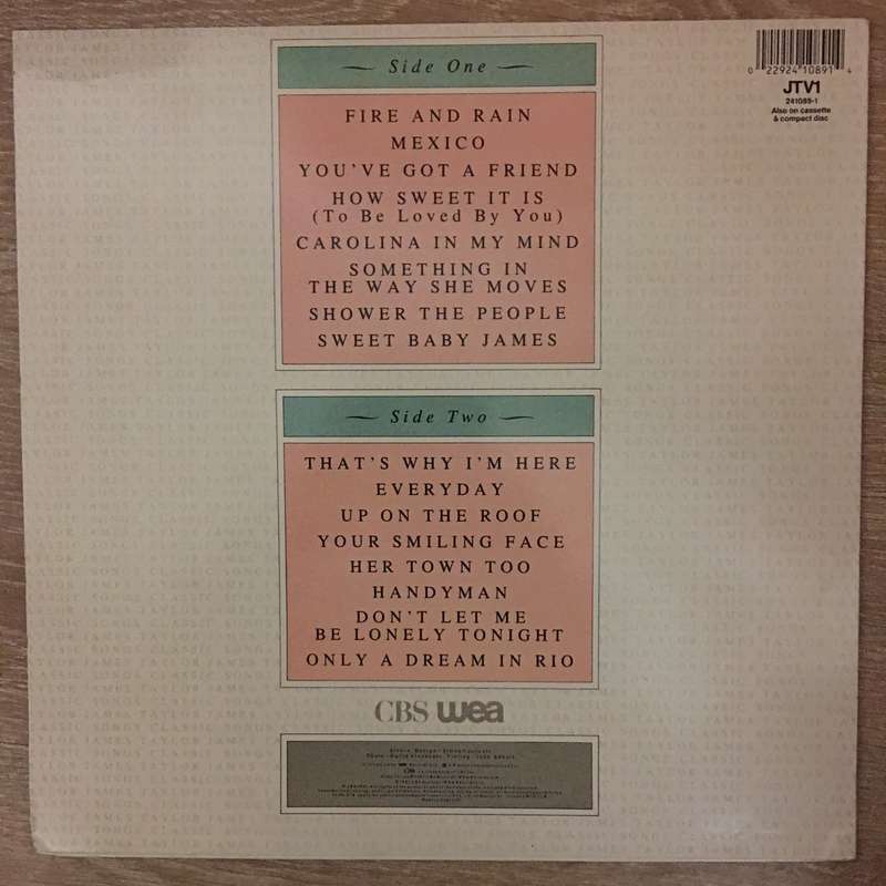 James Taylor  Classic Songs -  Vinyl LP Record - Very-Good+ Quality (VG+)