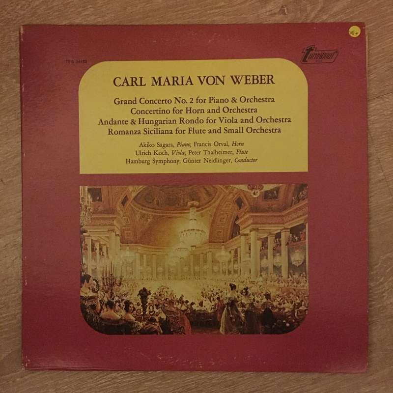 Carl Maria Von Weber, Hamburg Symphony, Gunter Neidlinger  Grand Concerto No. 2 For Piano &...