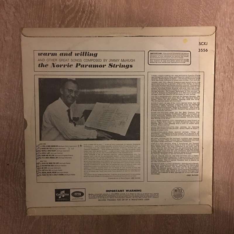 Norrie Paramor  Warm & Willing - Vinyl LP Record - Opened  - Very-Good+ Quality (VG+)