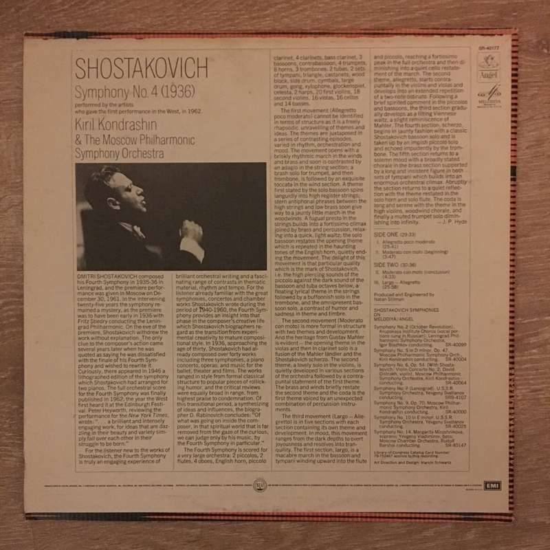 Shostakovich - Kiril Kondrashin & The Moscow Philharmonic  Symphony No. 4 -  Vinyl LP Recor...