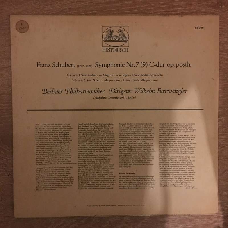 Wilhelm Furtwängler Conducting The Berlin Philharmonic Orchestra - Schubert  Symphony No. ...