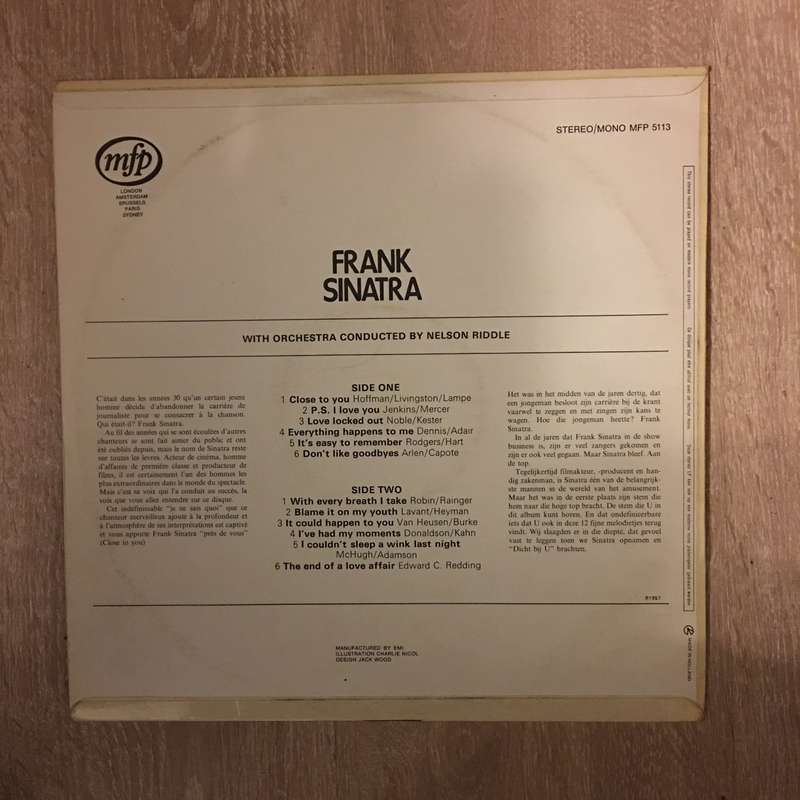 Frank Sinatra With Nelson Riddle And His Orchestra  - Vinyl LP Record - Opened  - Very-Good Qu...