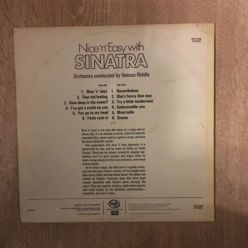 Nice 'n' Easy With Sinatra  - Vinyl LP Record - Opened  - Very-Good+ Quality (VG+)