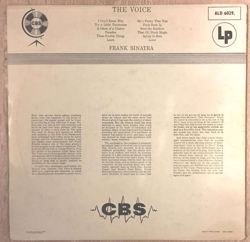 Frank Sinatra - The Voice  - Vinyl LP Record - Opened  - Very-Good Quality (VG)