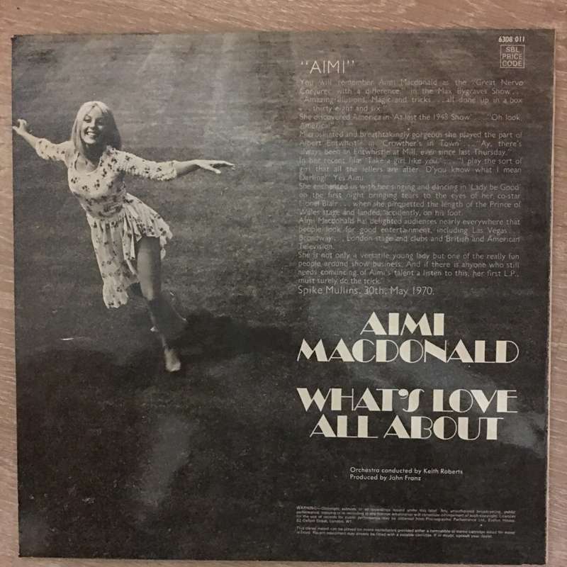 Aimi Macdonald  What's Love All About  Vinyl LP Record - Opened  - Good+ Quality (G+)