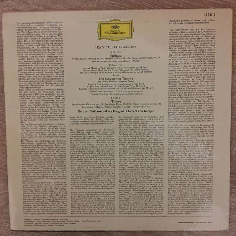 Jean Sibelius - Berliner Philharmoniker · Herbert von Karajan  Finlandia · Valse Triste ...