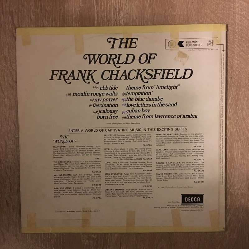 The World Of Frank Chacksfield - Vinyl LP Record - Opened  - Very-Good Quality (VG)
