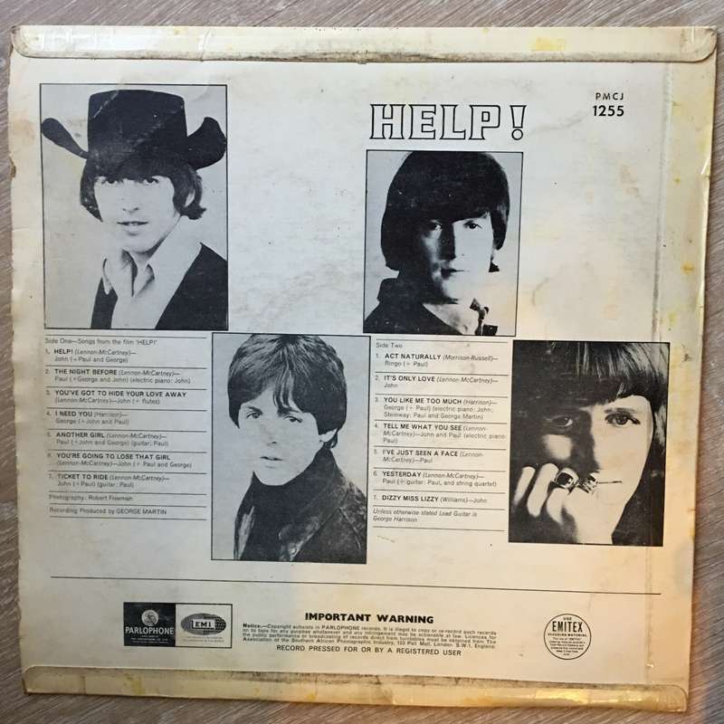 The Beatles  Help!  Vinyl LP Record - Opened  - Good+ Quality (G+)