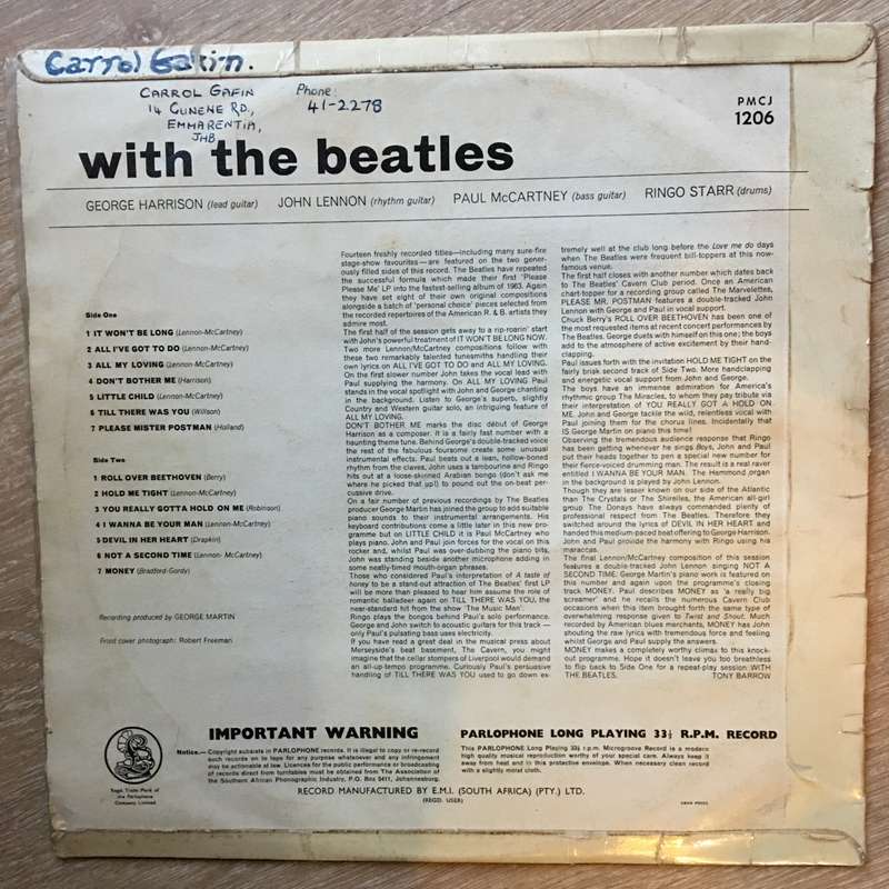 The Beatles  With The Beatles - Vinyl LP Record - Opened  - Good+ Quality (G+)