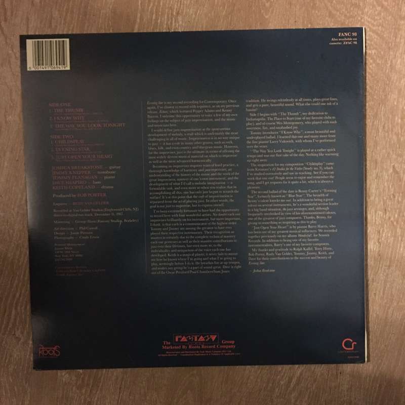Joshua Breakstone - Evening Star- Vinyl LP Record - Mint Condition (M)