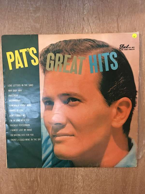 Pat Boone - Pat's Greatest Hits - Vinyl LP Record - Opened  - Very-Good Quality (VG)