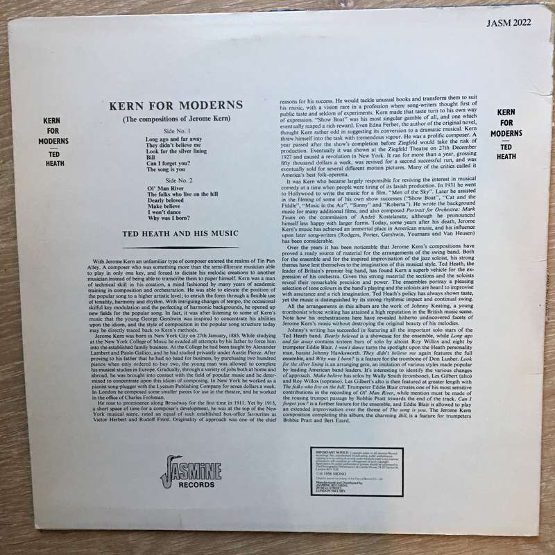Ted Heath  Kern For Moderns  - Vinyl LP Record - Opened  - Very-Good+ Quality (VG+)