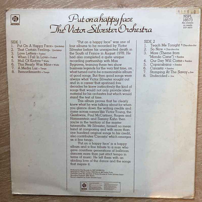 The Victor Silvester Orchestra  Put On A Happy Face  Vinyl LP Record - Very-Good+ Qua...